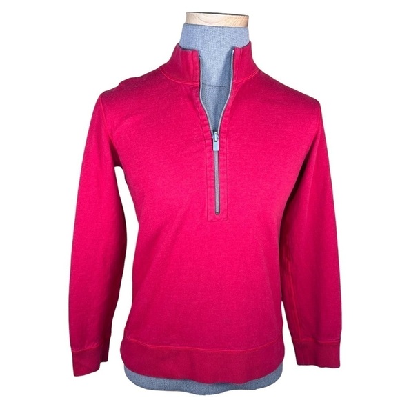 Tommy Bahama Men’s Reversible Red & Gray 1/4 Zip Pullover No Tags Apx Size Small - Picture 2 of 13